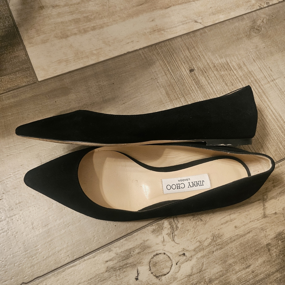 Jimmy Choo Black Pointed Flats